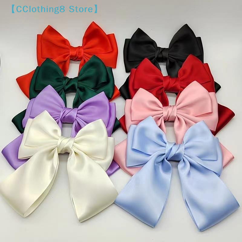 Ribbon Bow Gift - Solid Color Bow Ribbon Hair Clip