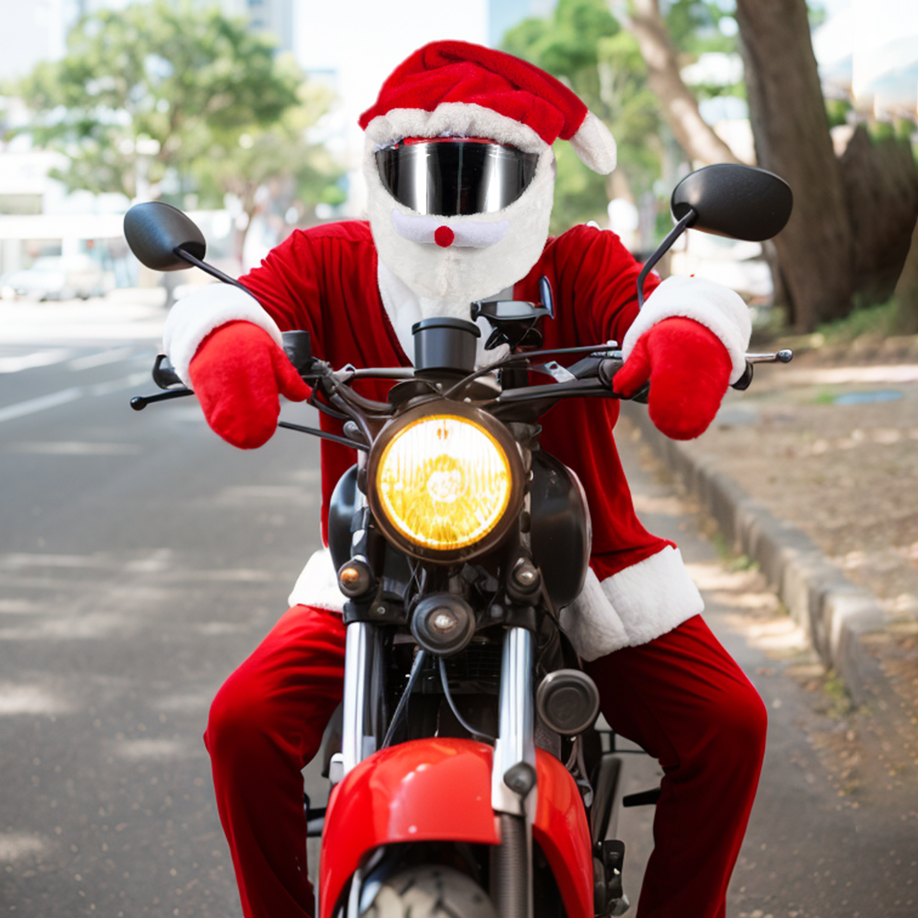 Santa Hat Plush - Christmas & Halloween Personalized Warm Motorcycle