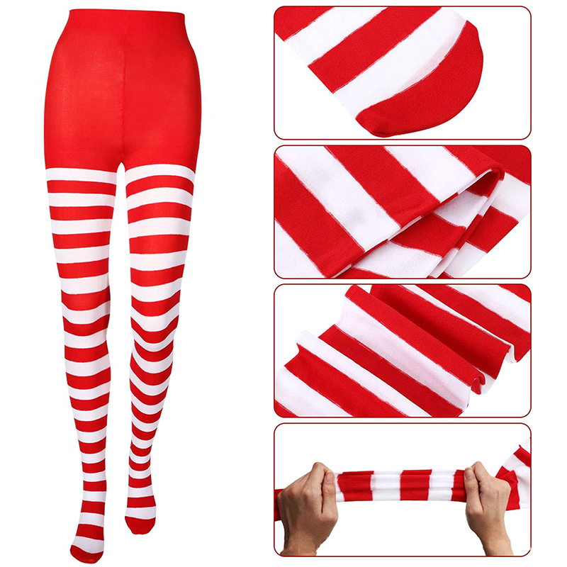 Women Christmas Striped Tights - Christmas Stocking Hanging avaliação e preço