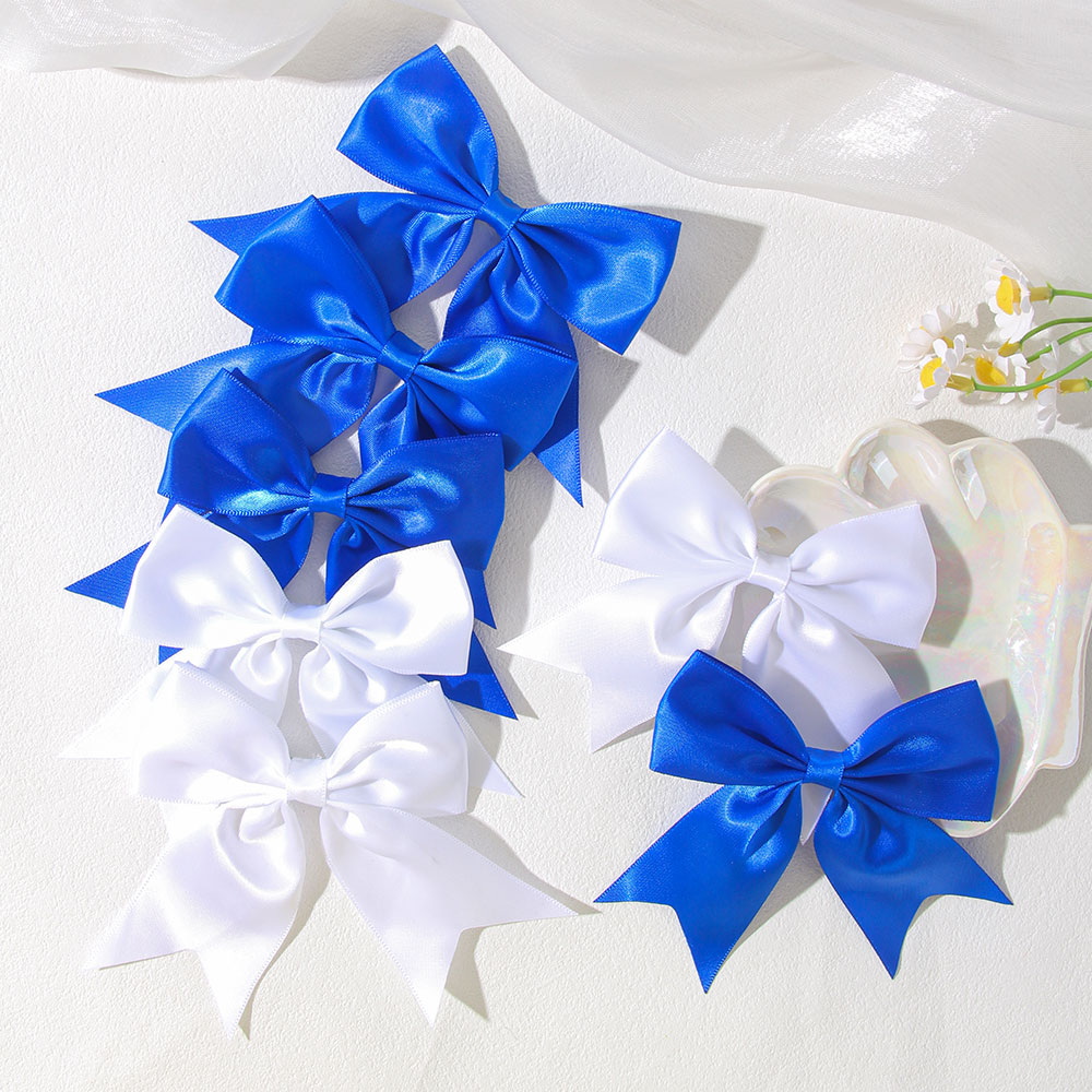 2/4/6PCS Blue White Ribbon Bow - Ribbon Bow Gift avaliação e preço