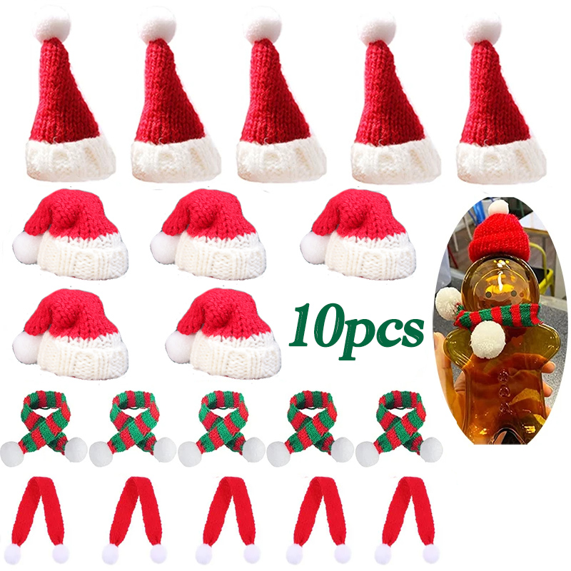1-10pcs Christmas Doll Mini Fi - Santa Hat Plush avaliação e preço