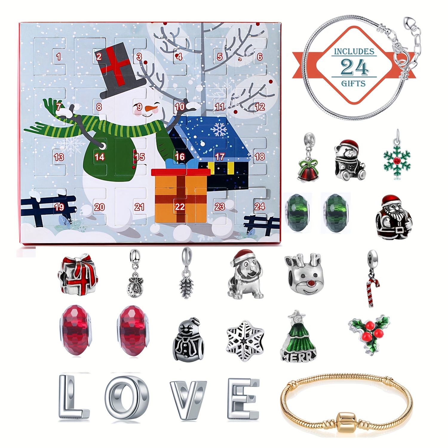 Snowman Christmas Advent Calen - Advent Calendar Gift avaliação e preço