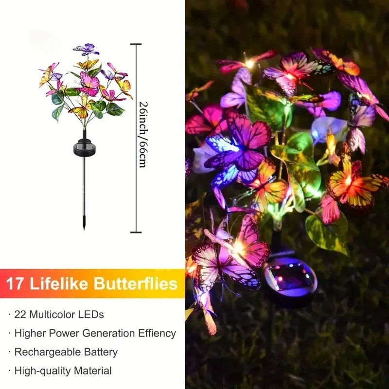 Solar LED Butterfly Garden Lig - Christmas Lights Outdoor avaliação e preço