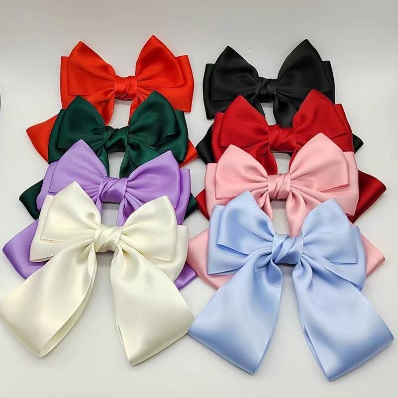 Solid Color Bow Ribbon Hair Cl - Ribbon Bow Gift avaliação e preço