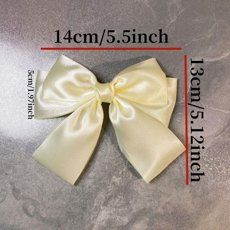 Solid Color Bow Ribbon Hair Cl - Ribbon Bow Gift avaliação e preço