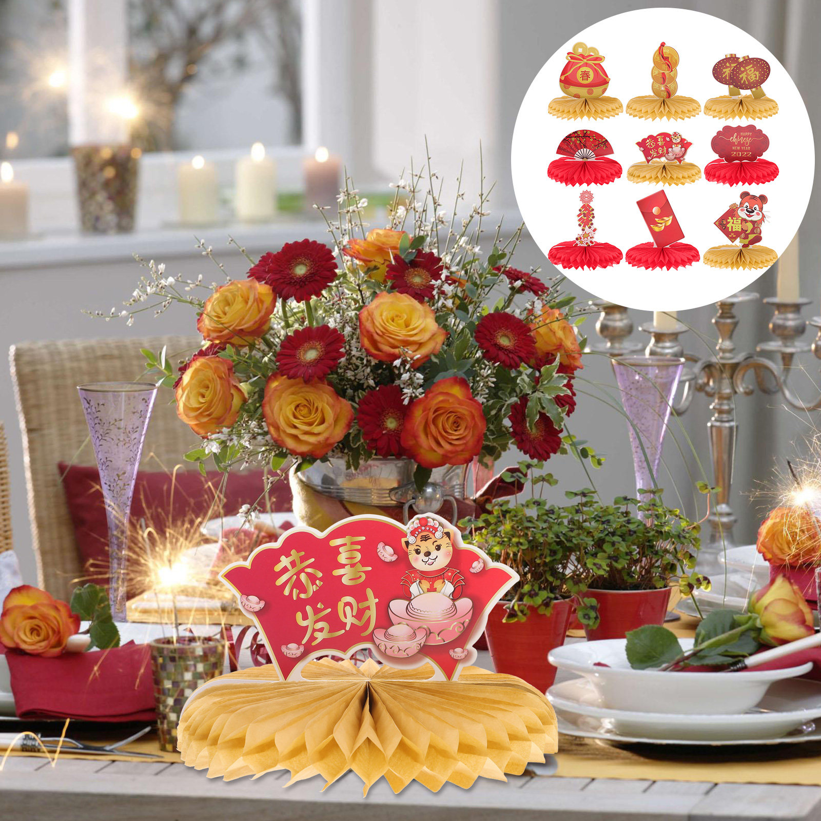 9Pcs Party Honeycomb Ornament  - Ornament Ball Set avaliação e preço