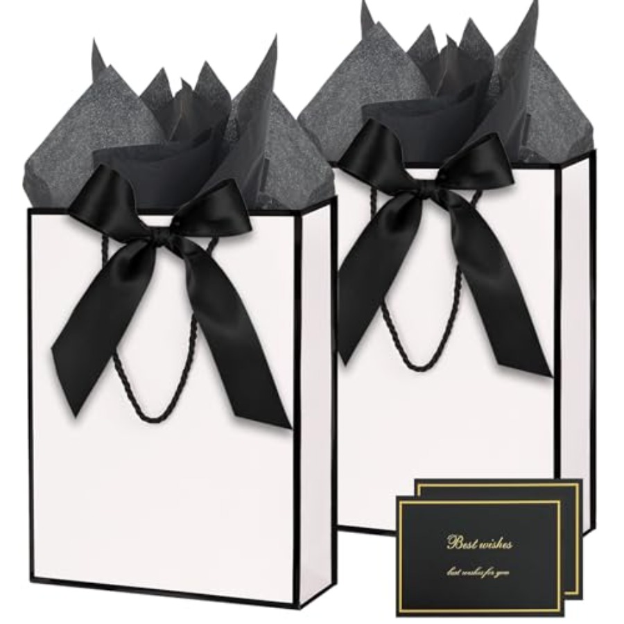 Gift Bags for Presents, 2 Pack - Ribbon Bow Gift avaliação e preço
