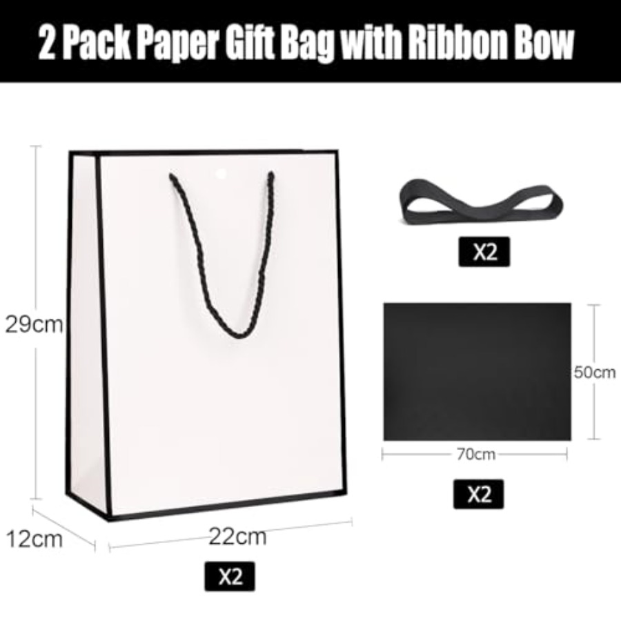Gift Bags for Presents, 2 Pack - Ribbon Bow Gift avaliação e preço