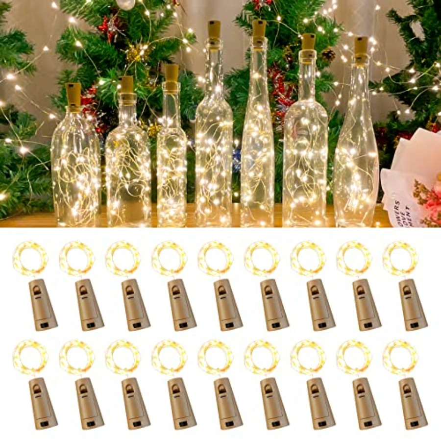 Wine Bottle Lights with Cork,  - Led Fairy String Lights avaliação e preço