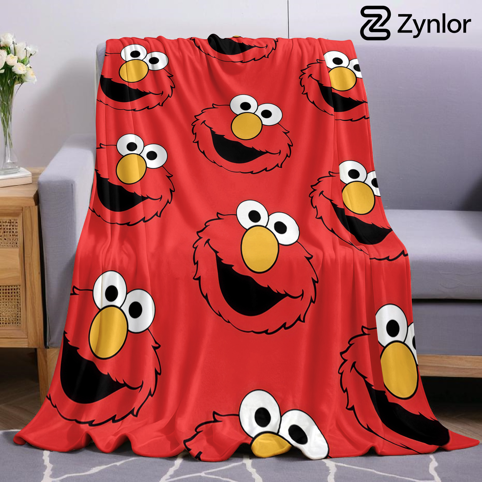 Elmo Face Cartoon Anime Print  - Christmas Throw Blanket avaliação e preço
