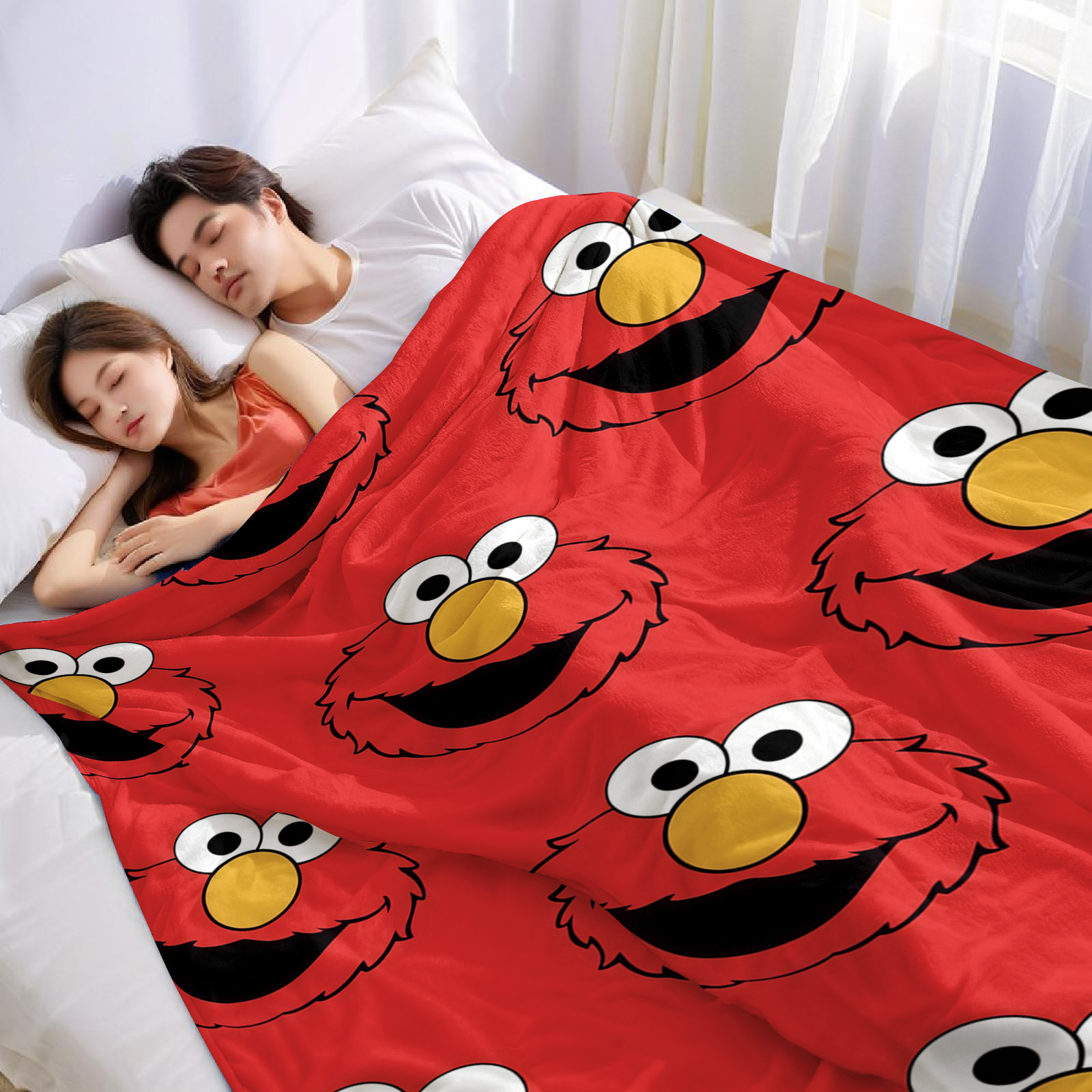 Elmo Face Cartoon Anime Print  - Christmas Throw Blanket avaliação e preço