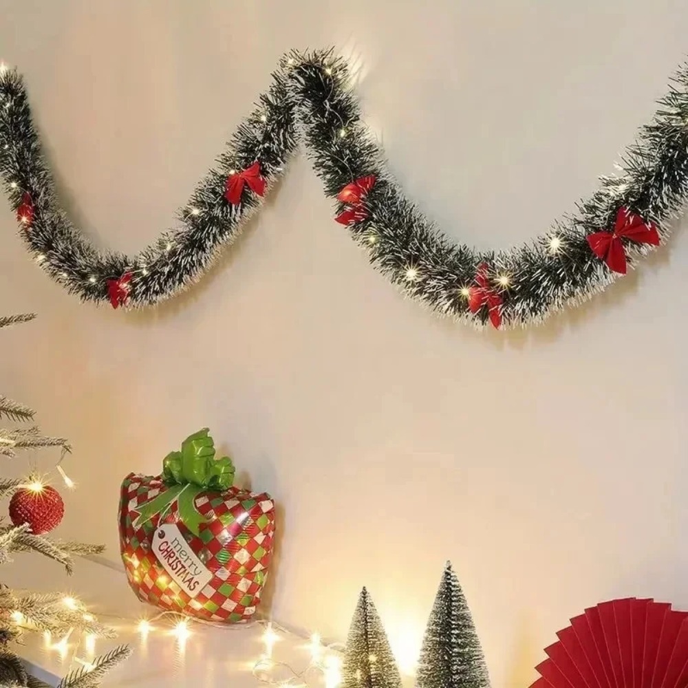 Christmas Tinsel Garland Artif - Led Fairy String Lights avaliação e preço