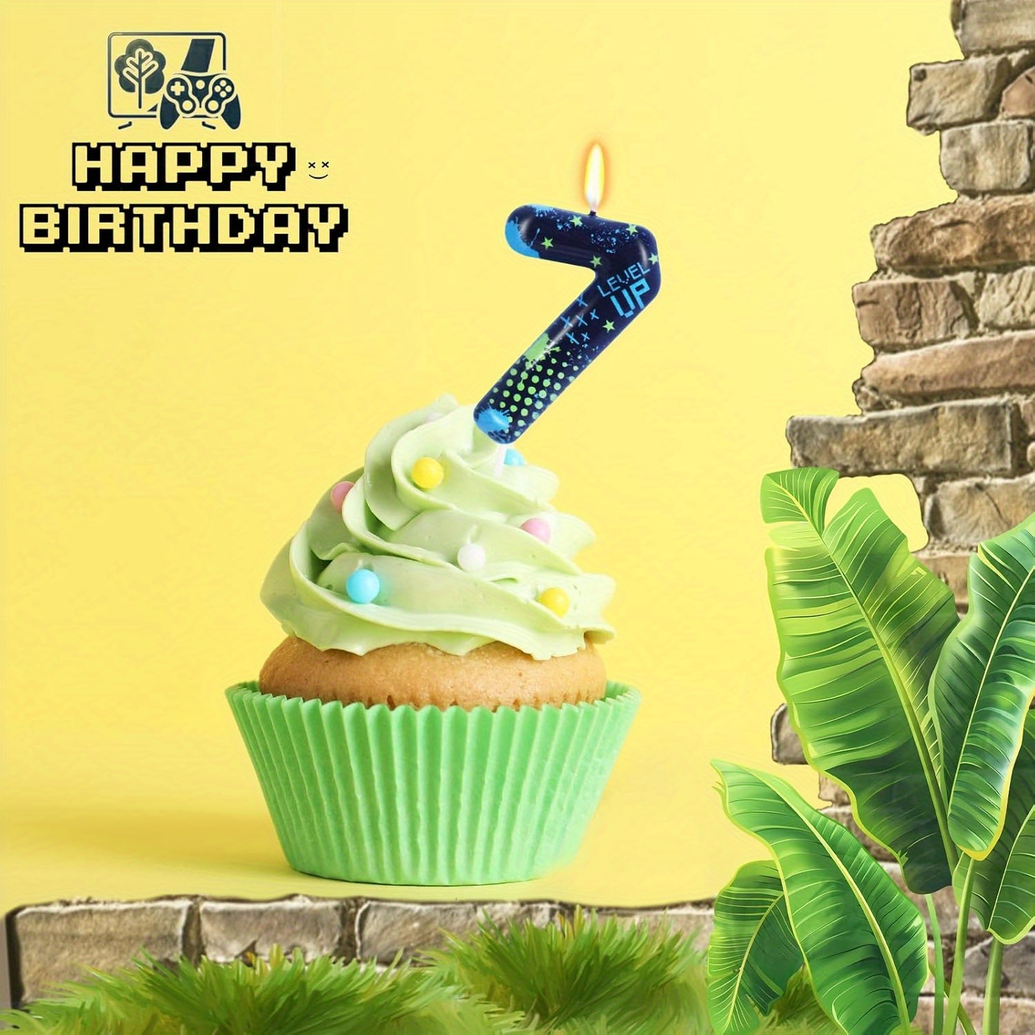 Blue Game Boy 0-9 Birthday Can - Holiday Candle Set avaliação e preço