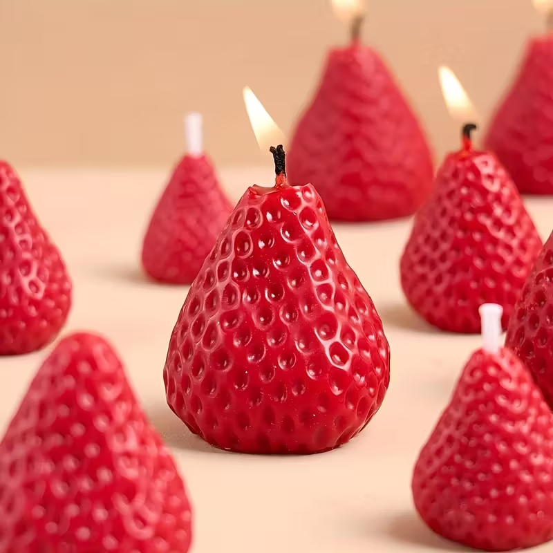 Strawberry Silicone Candle Mol - Holiday Candle Set avaliação e preço