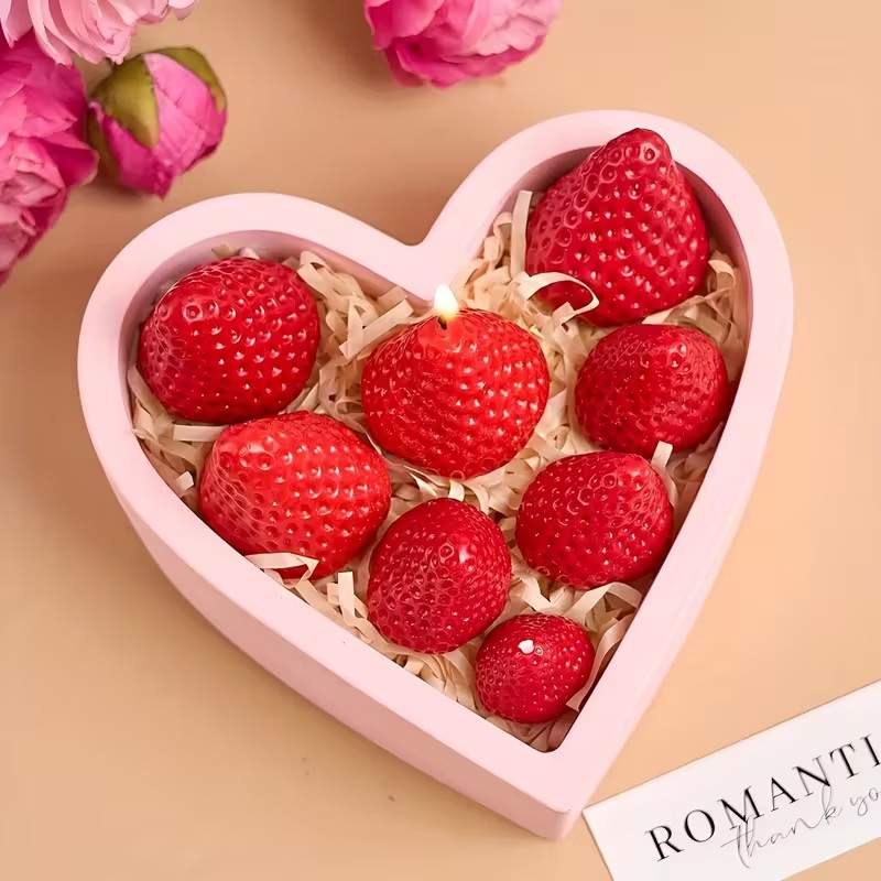 Strawberry Silicone Candle Mol - Holiday Candle Set avaliação e preço