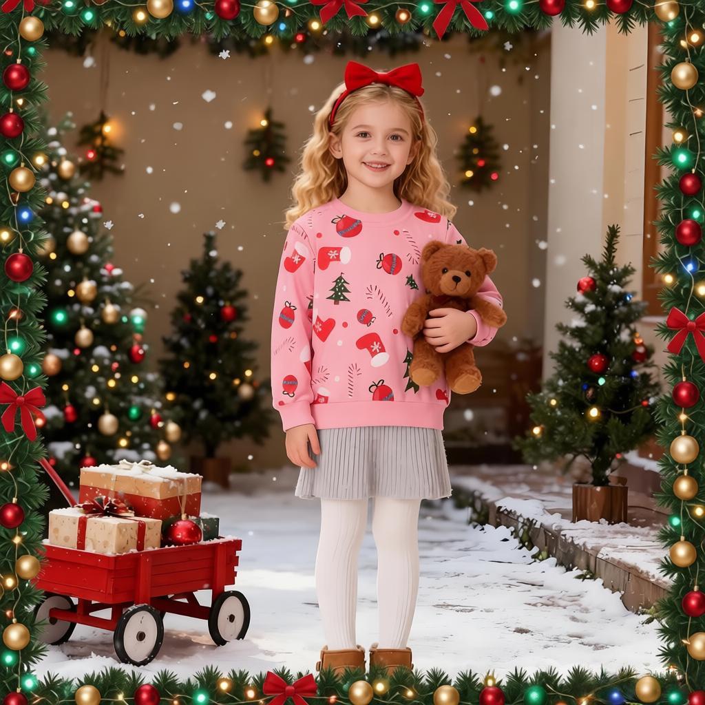 Toddler Girl Pink Christmas Sw - Christmas Stocking Hanging avaliação e preço