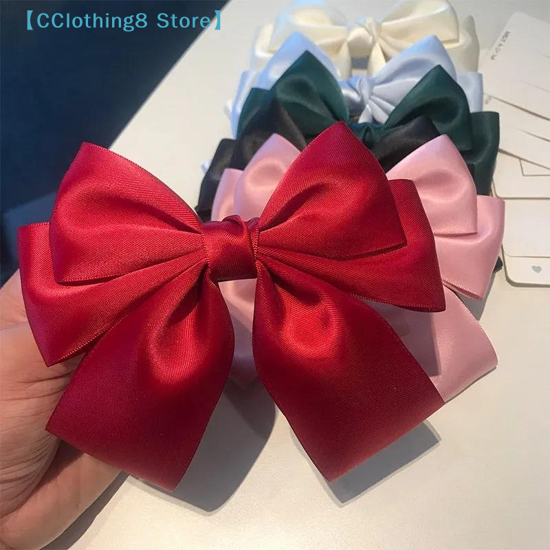 Solid Color Bow Ribbon Hair Cl - Ribbon Bow Gift avaliação e preço