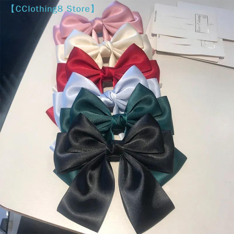 Solid Color Bow Ribbon Hair Cl - Ribbon Bow Gift avaliação e preço