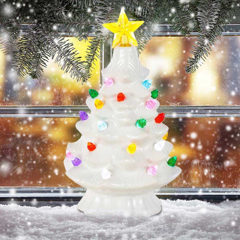 7 Inch Ceramic Christmas Villa - Star Tree Topper avaliação e preço
