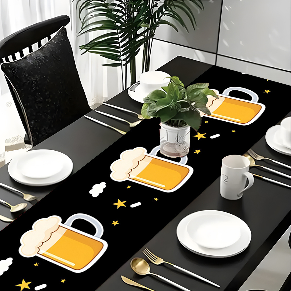 1pc 2D Flat Printed Table Runn - Christmas Table Runner avaliação e preço