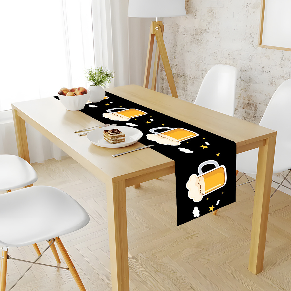 1pc 2D Flat Printed Table Runn - Christmas Table Runner avaliação e preço