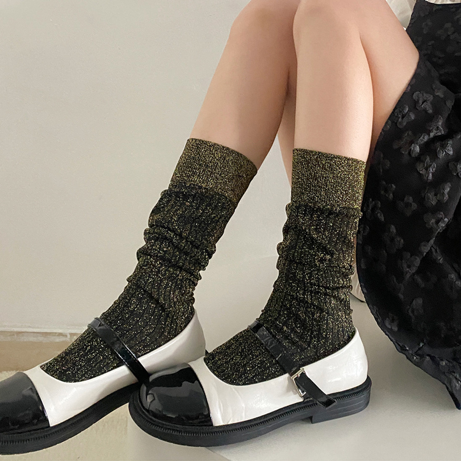 Glitter Long Socks For Women F - Christmas Stocking Hanging avaliação e preço