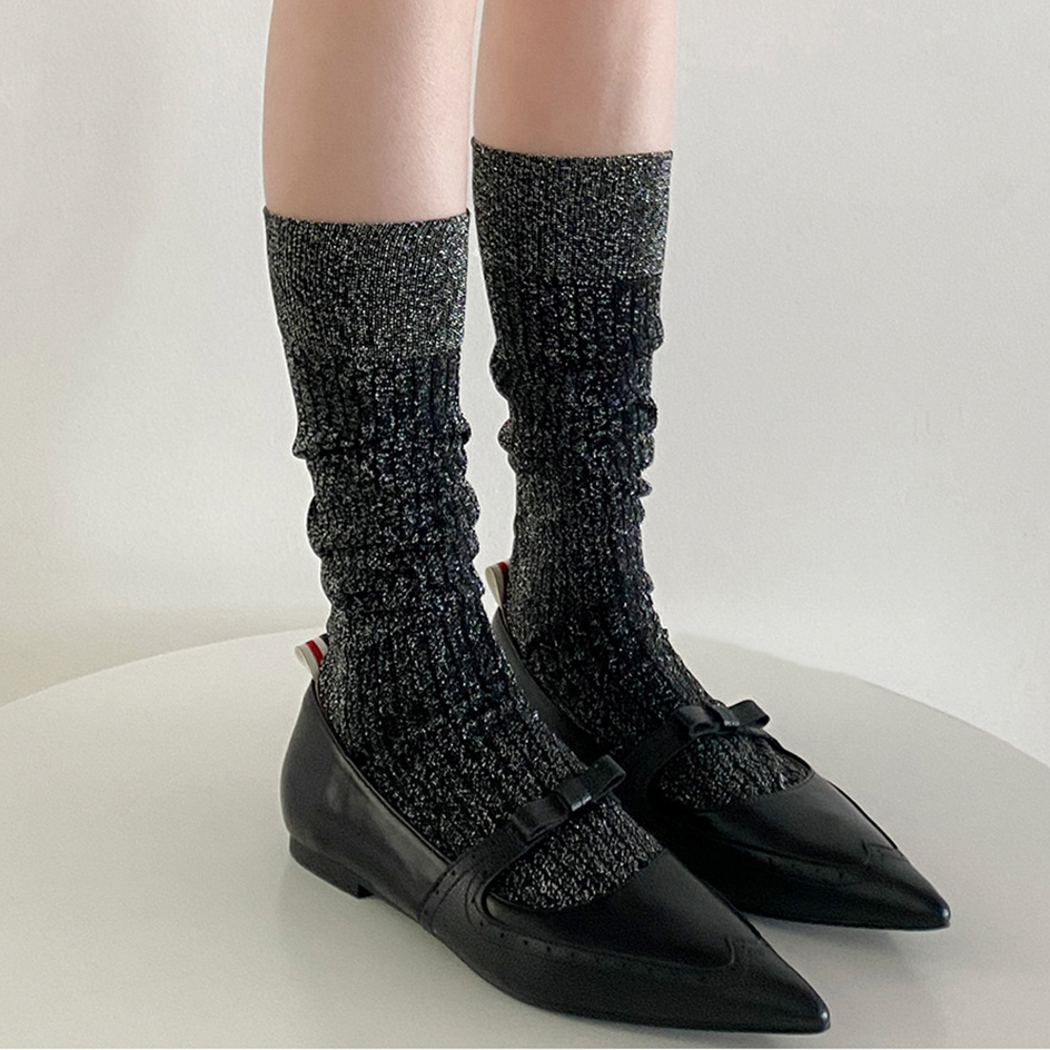 Glitter Long Socks For Women F - Christmas Stocking Hanging avaliação e preço