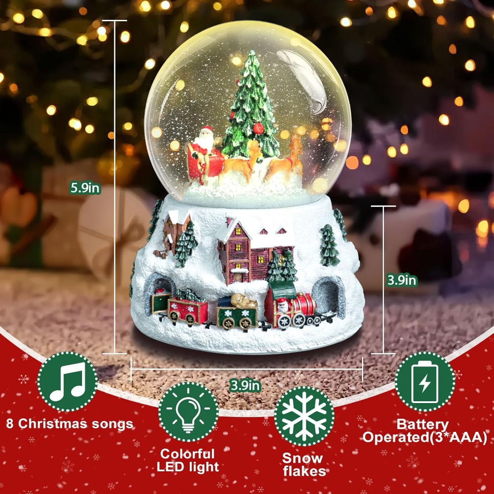 5.9-Inch Musical Snow Globe wi - Snow Globe Musical avaliação e preço