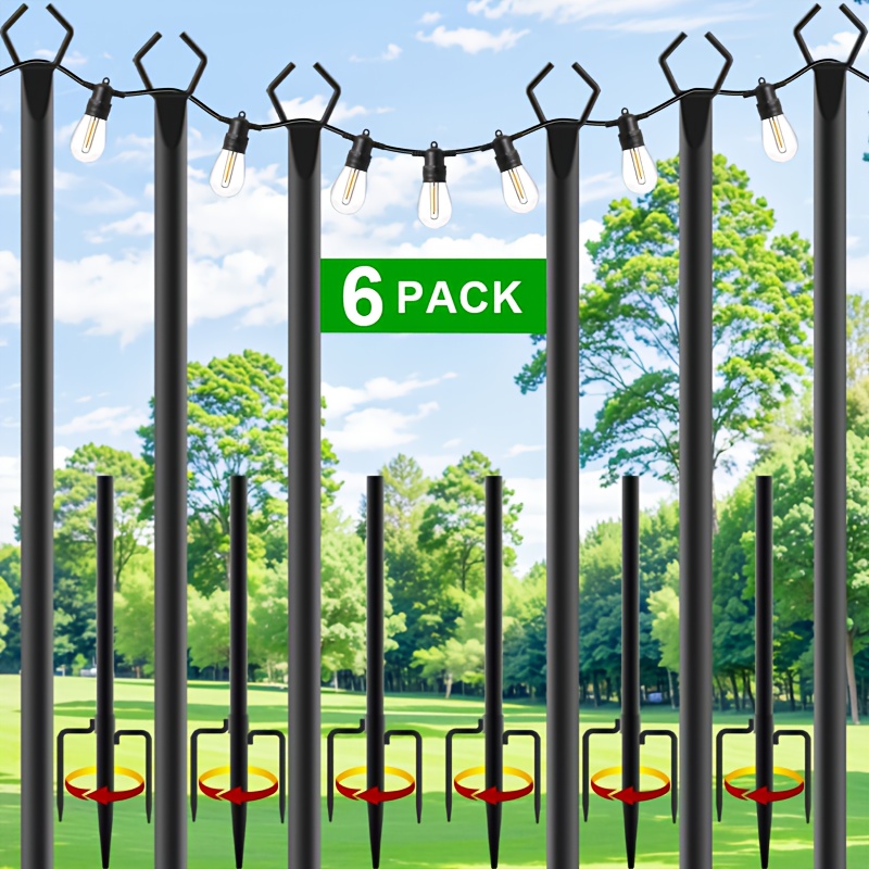 6pcs Metal Light Poles, 8.9ft  - Christmas Lights Outdoor avaliação e preço