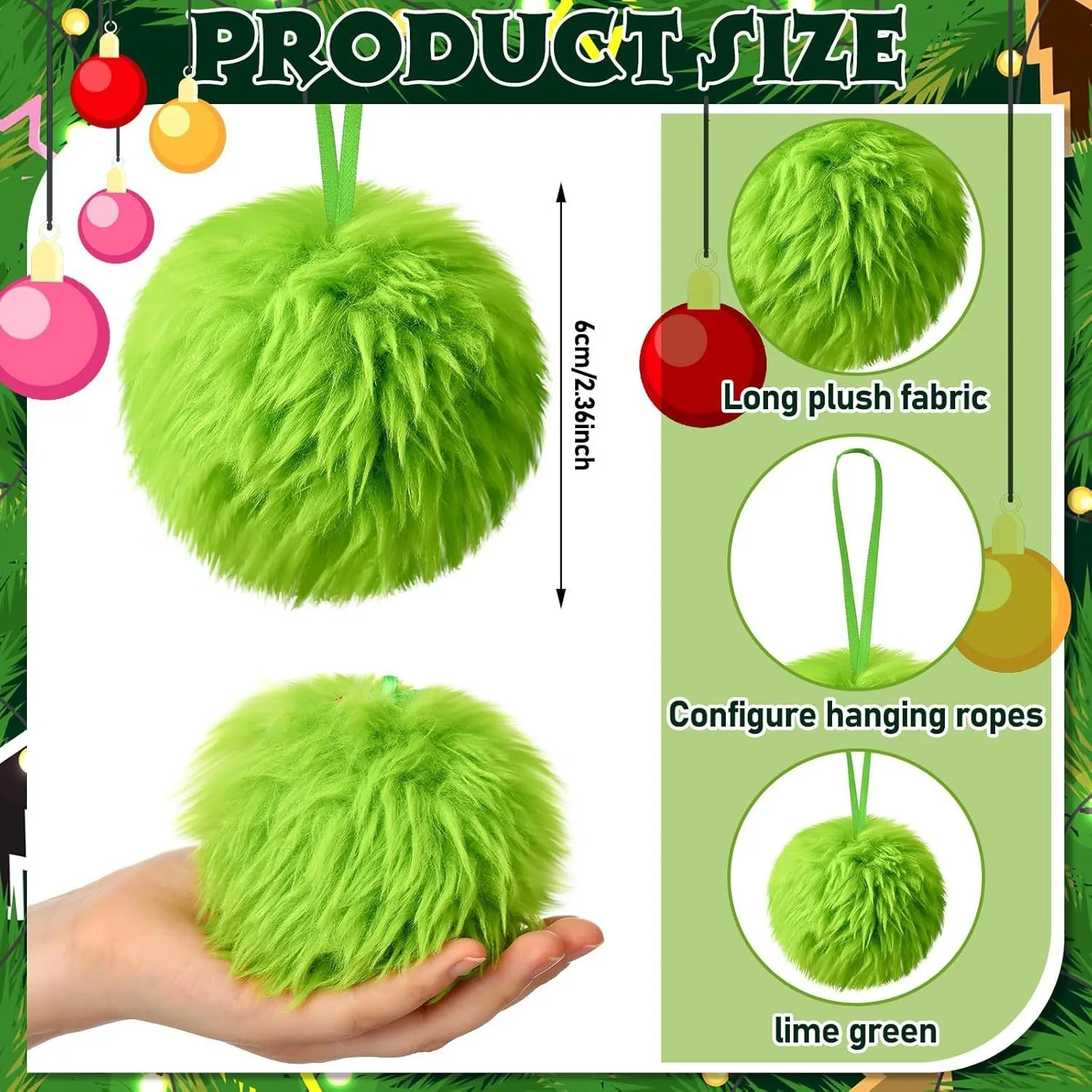 Christmas Green Long Plush Bal - Santa Hat Plush avaliação e preço