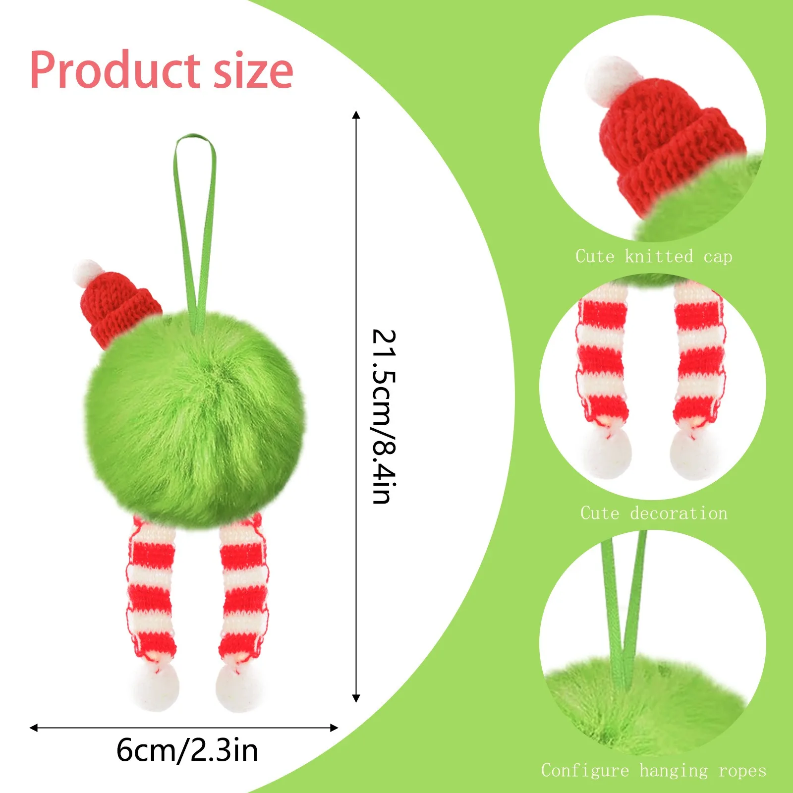 Christmas Green Long Plush Bal - Santa Hat Plush avaliação e preço