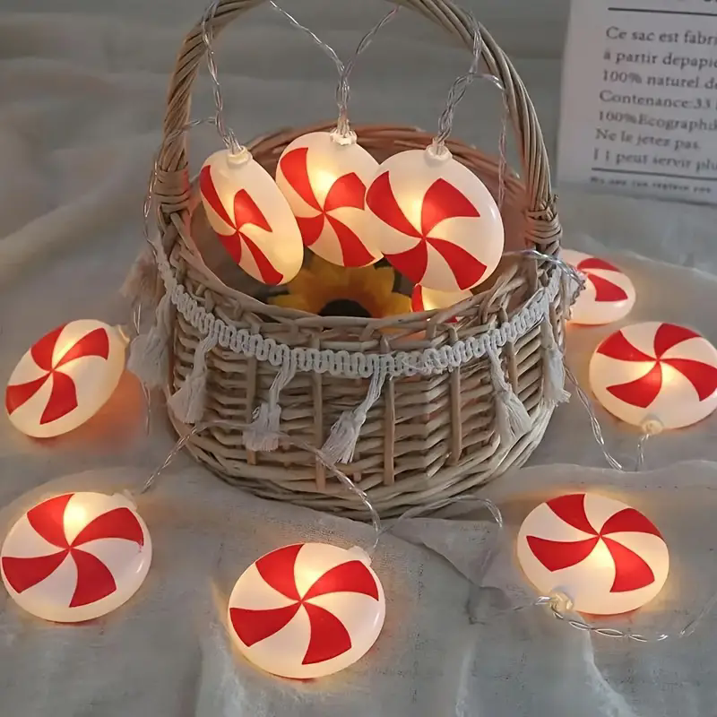 6m 40 LEDS Festive Candy Cane  - Led Fairy String Lights avaliação e preço