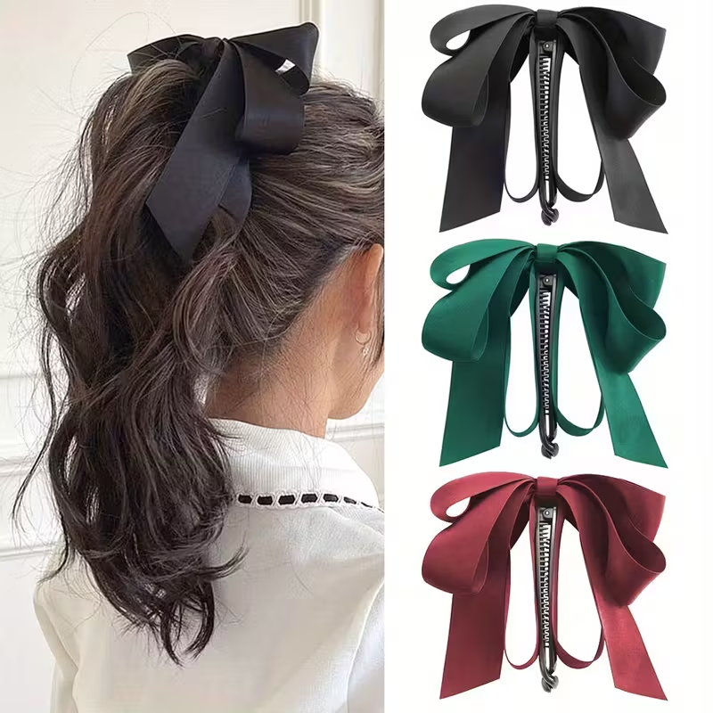 4PCS Bow Tassel Cute Hair Clip - Ribbon Bow Gift avaliação e preço