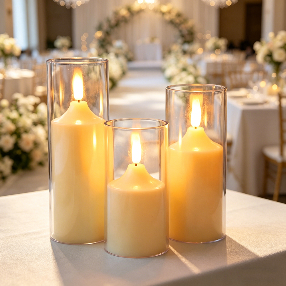 3pcs/ set LED Flameless Flicke - Holiday Candle Set avaliação e preço