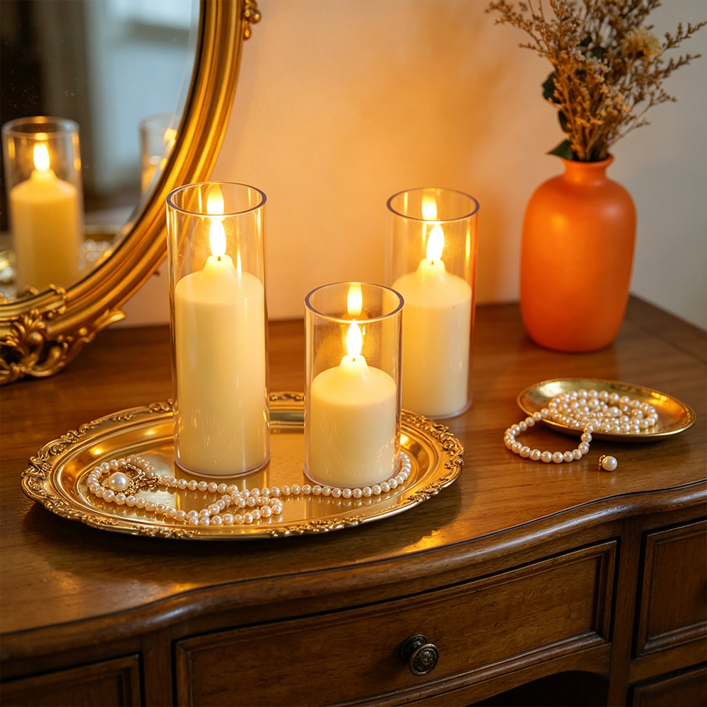 3pcs/ set LED Flameless Flicke - Holiday Candle Set avaliação e preço