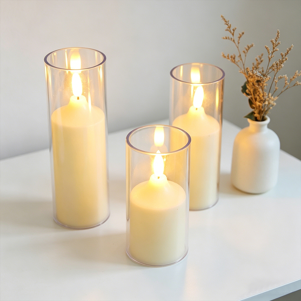 3pcs/ set LED Flameless Flicke - Holiday Candle Set avaliação e preço