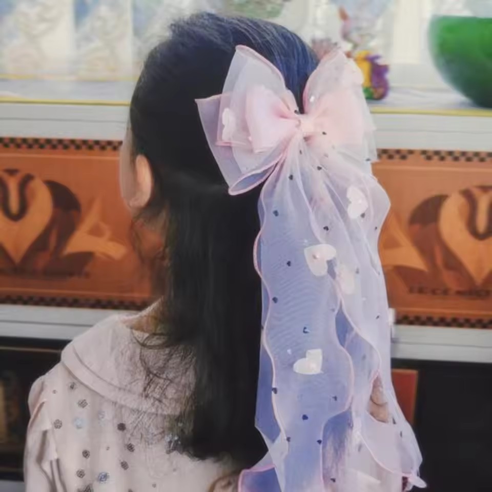 Korean Fairy Mesh Bow Hair Cli - Ribbon Bow Gift avaliação e preço