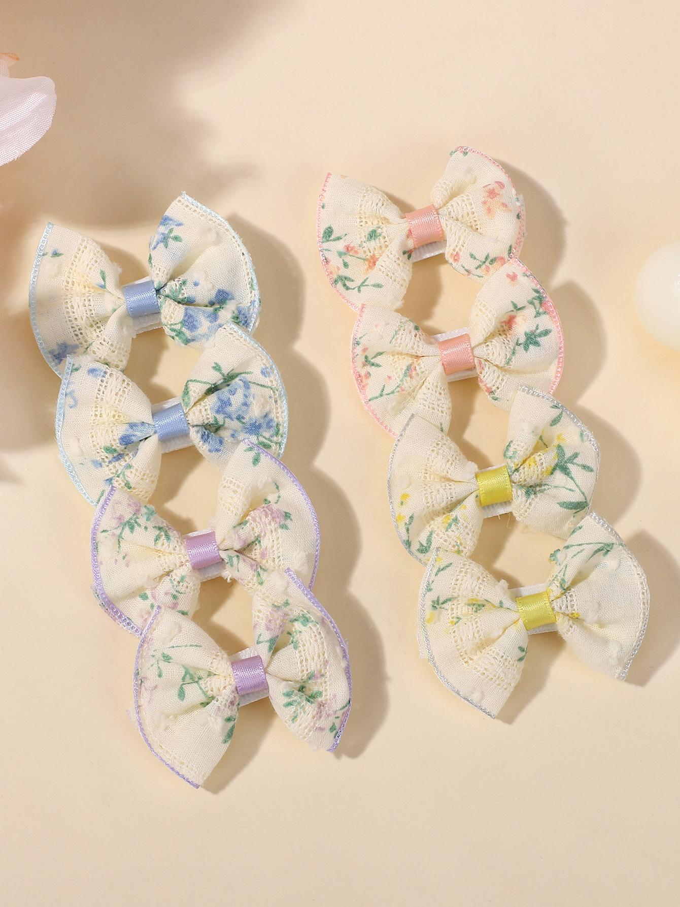4pcs Cute Printing Bow Hair Cl - Ribbon Bow Gift avaliação e preço