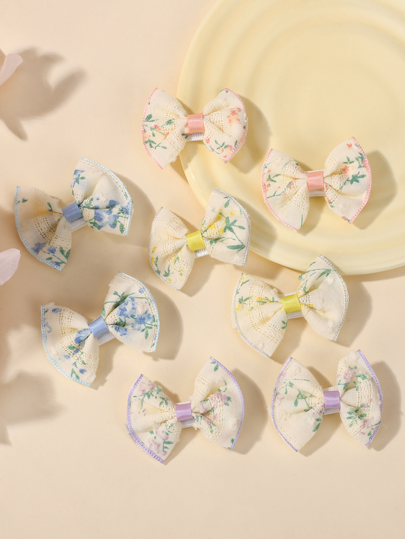 4pcs Cute Printing Bow Hair Cl - Ribbon Bow Gift avaliação e preço