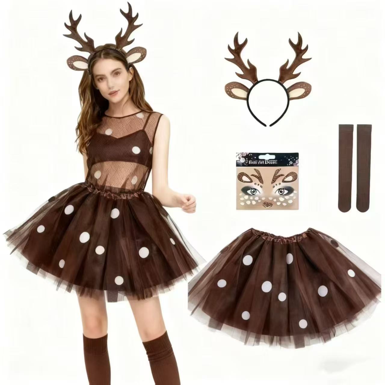Reindeer Costume Set Antler He - Reindeer Antlers Headband avaliação e preço