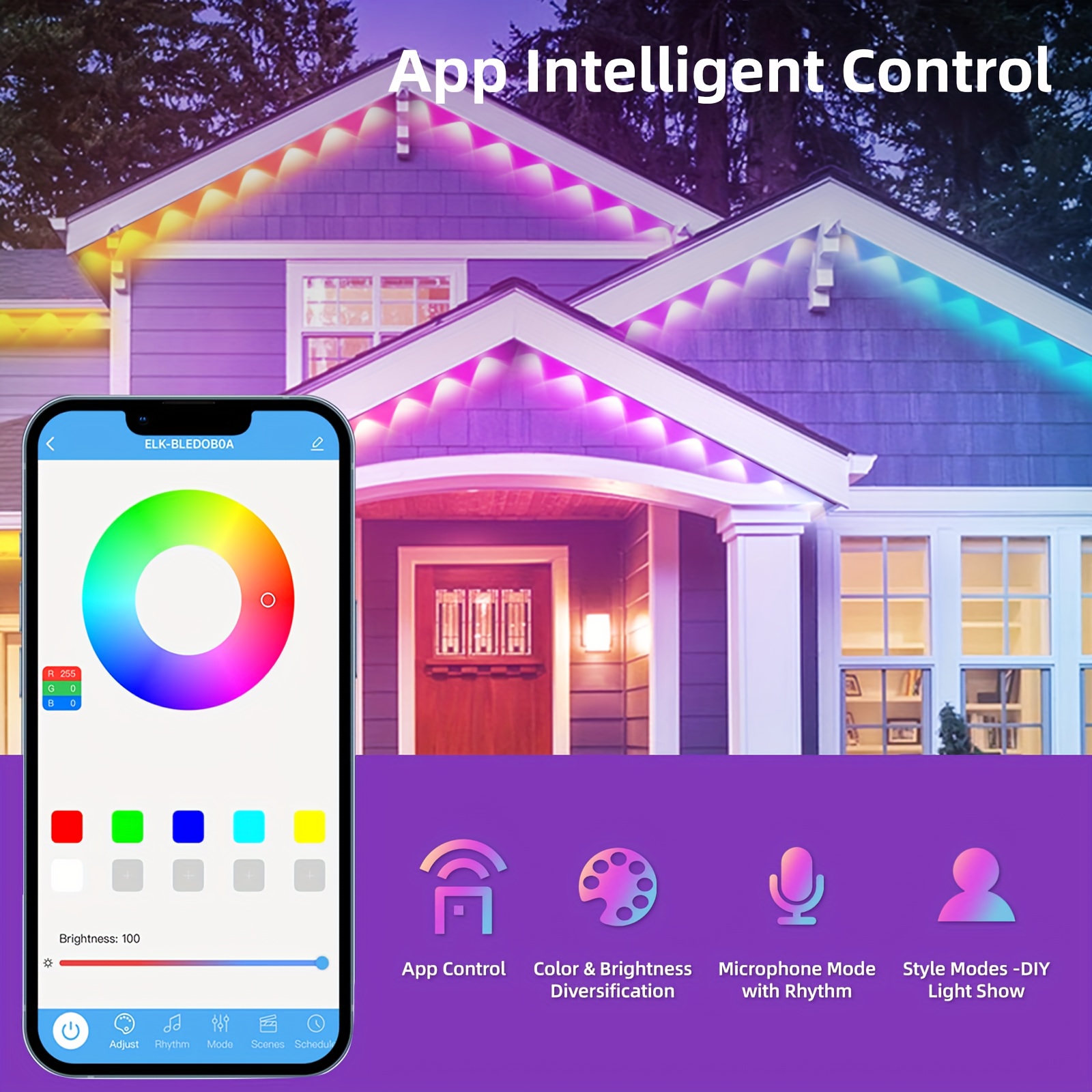 RGB+IC Smart Outdoor Eaves Lig - Christmas Lights Outdoor avaliação e preço