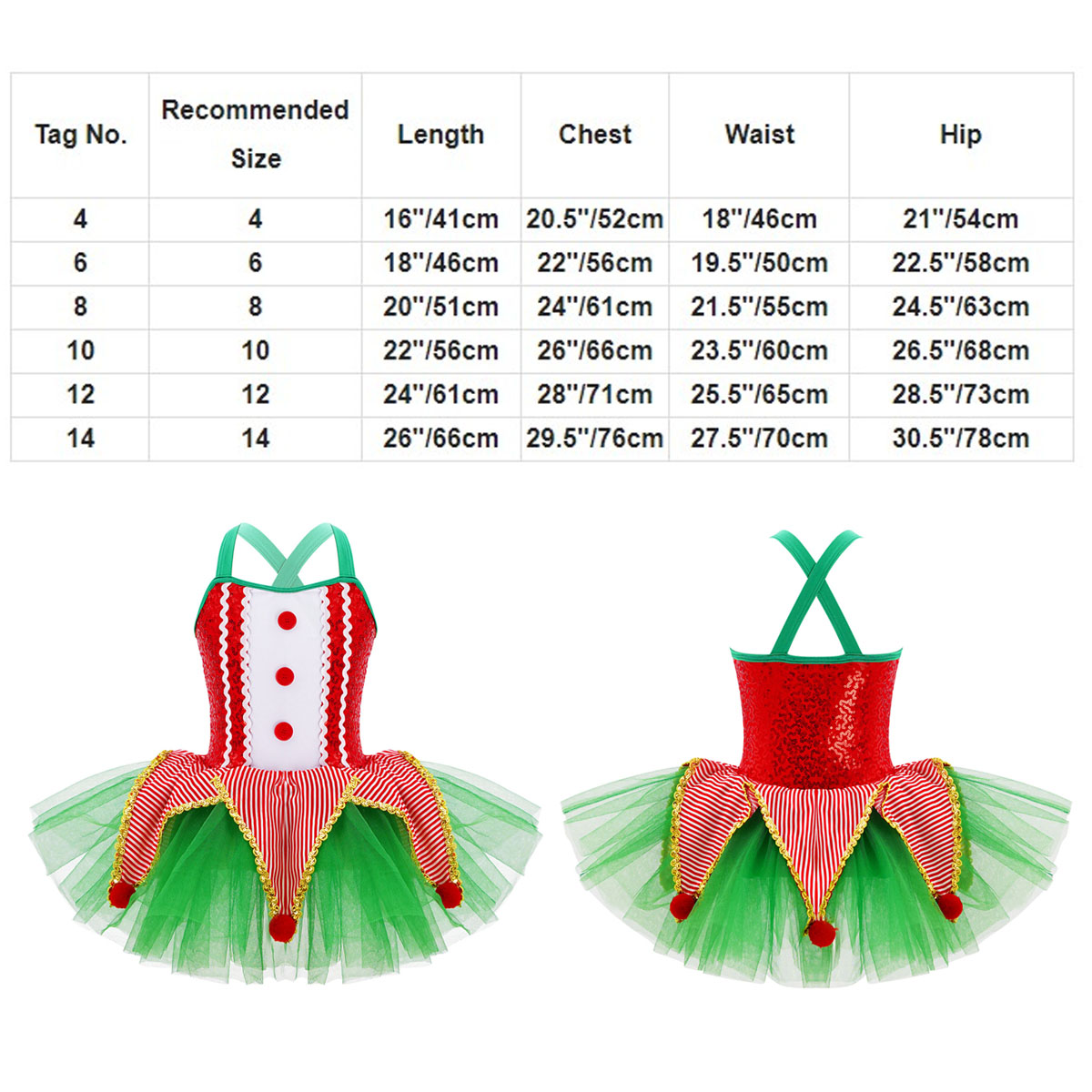 Kids Girls Sleeveless Sequins  - Elf Costume Christmas avaliação e preço