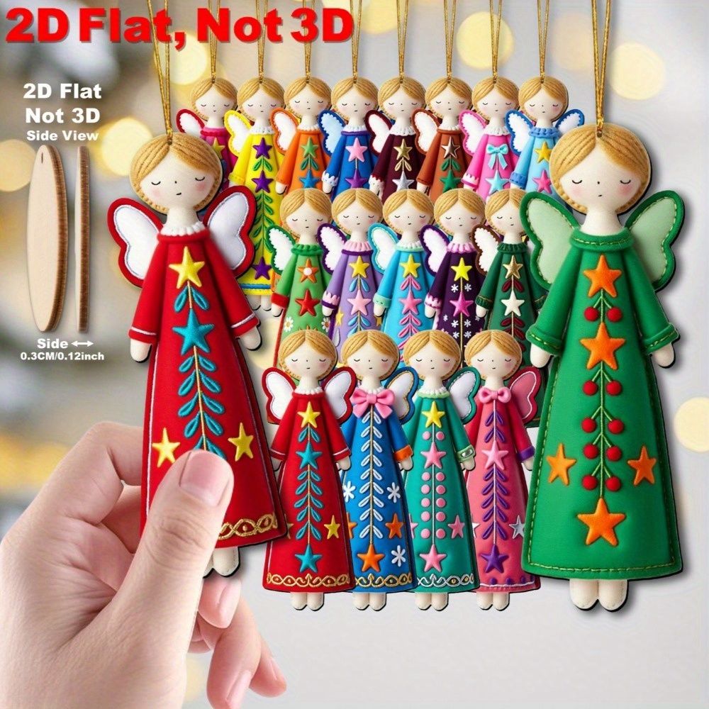 16Pcs Colorful Angel Ornaments - Star Tree Topper avaliação e preço