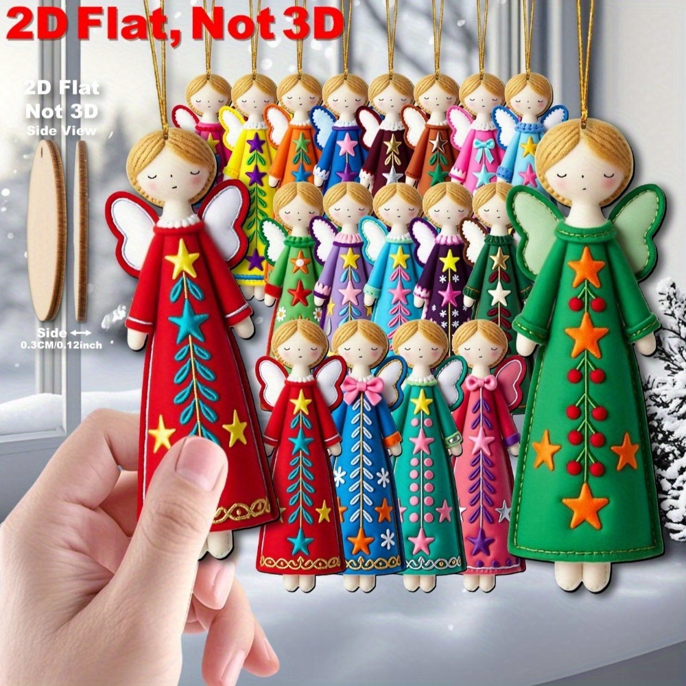 16Pcs Colorful Angel Ornaments - Star Tree Topper avaliação e preço