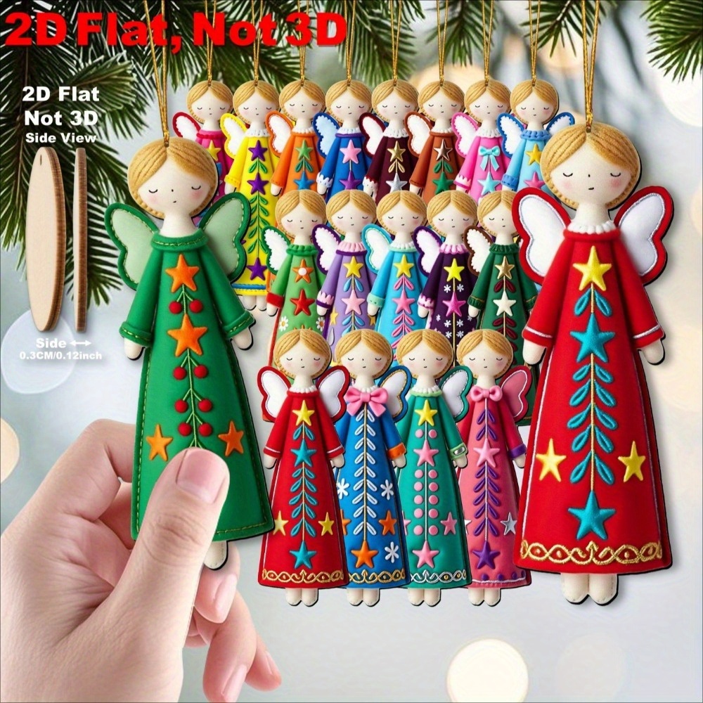 16Pcs Colorful Angel Ornaments - Star Tree Topper avaliação e preço