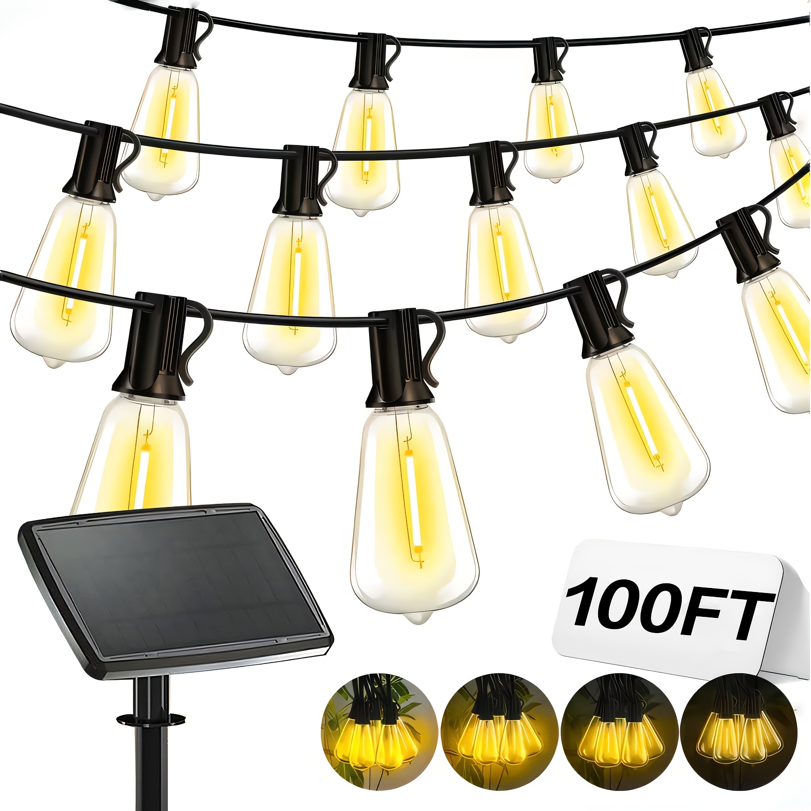 Solar Lights Outdoor, 100ft Pa - Christmas Lights Outdoor avaliação e preço