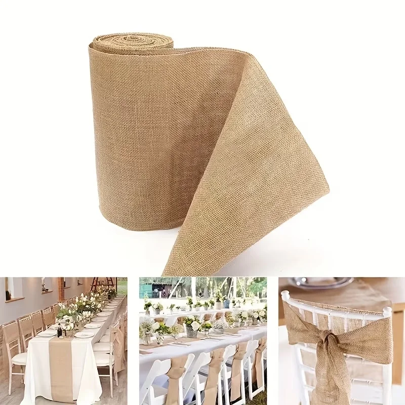 New Desig Beige Burlap Roll 30 - Christmas Table Runner avaliação e preço