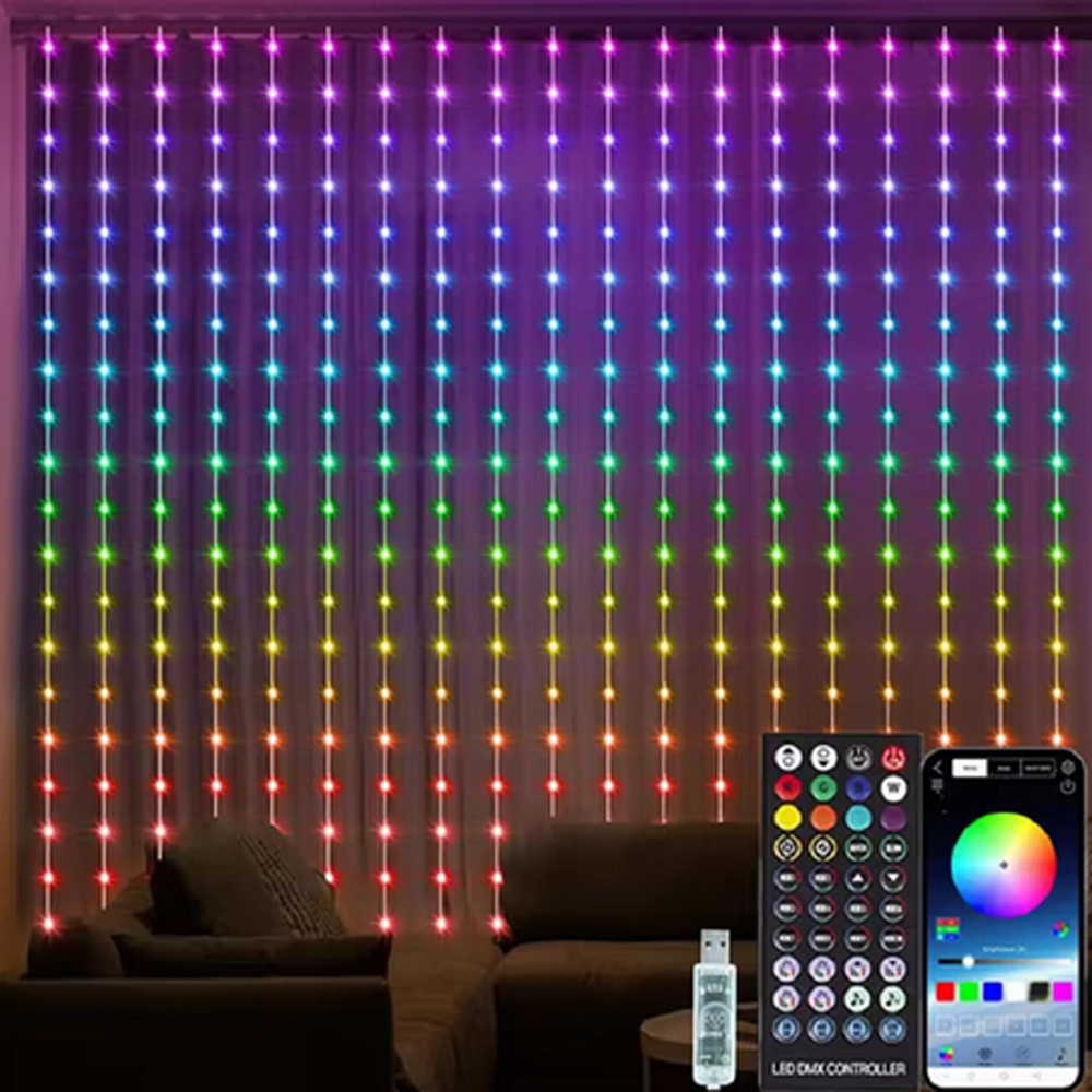 3M RGB Smart LED Curtain Light - Christmas Lights Outdoor avaliação e preço