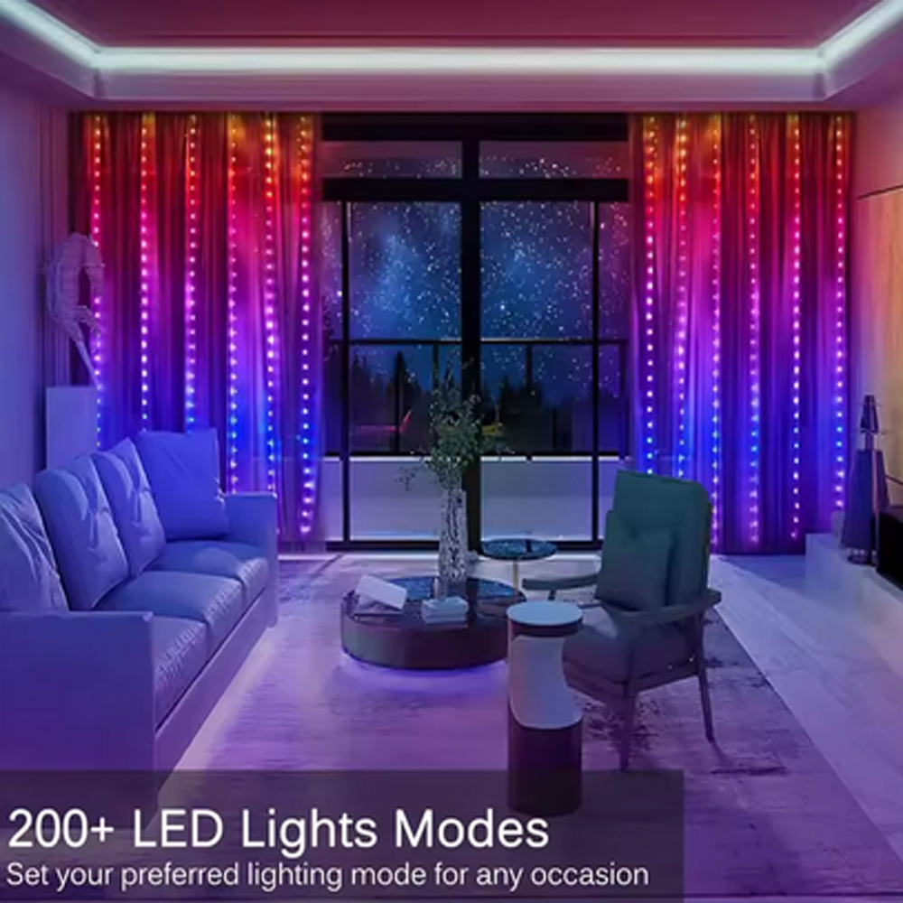 3M RGB Smart LED Curtain Light - Christmas Lights Outdoor avaliação e preço