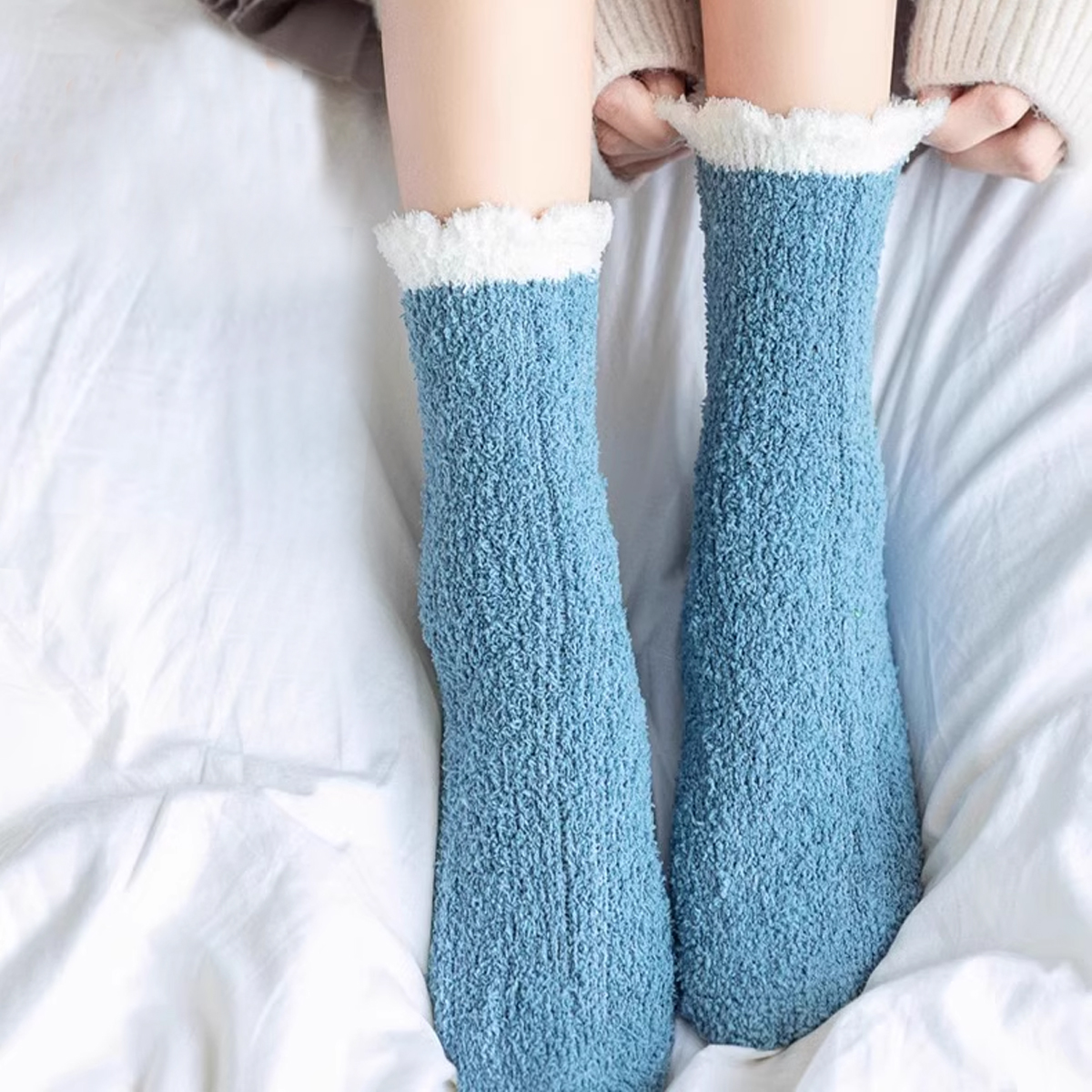 6/12 Pairs of Fuzzy Socks Soft - Christmas Stocking Hanging avaliação e preço